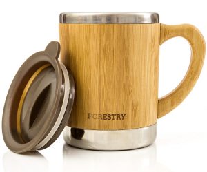 bamboo insulated stainless steel mug by forestry