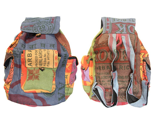 recycled jute rice bag backpack lungta